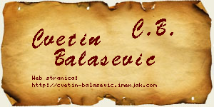 Cvetin Balašević vizit kartica